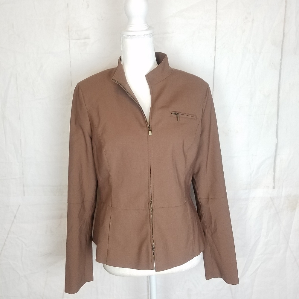 worth petite wool blend zip up jacket